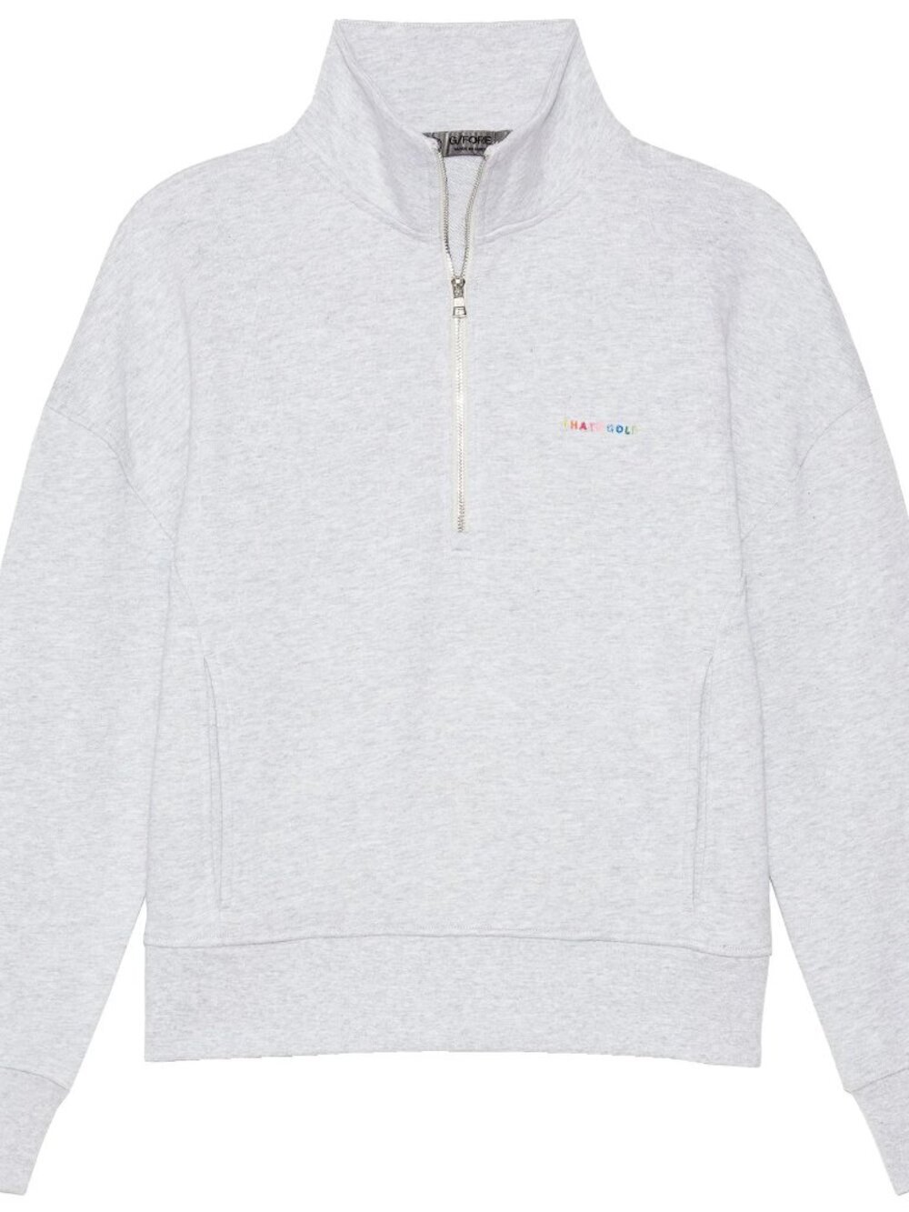 G/Fore‎ I Hate Golf Gray Boxy Crop French Terry Quarter Zip Pullover Sweater M​